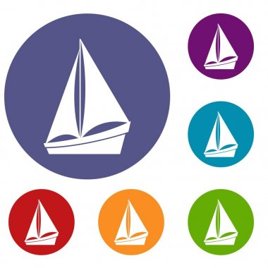 Küçük yat Icons set