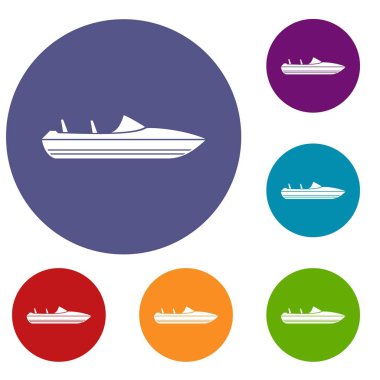 Küçük powerboat Icons set