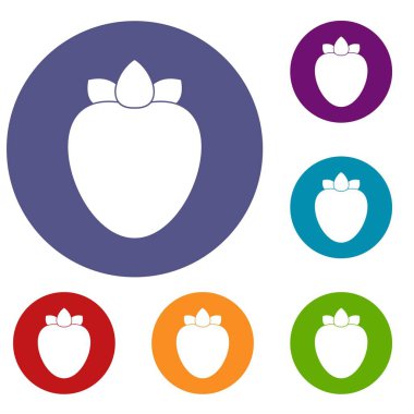 Olgun Trabzon hurması Icons set