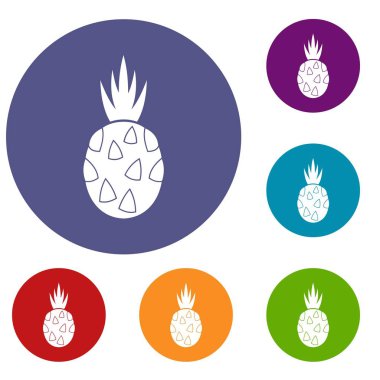 Pitaya, dragon meyve Icons set