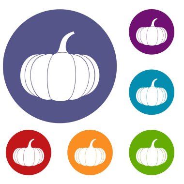 Olgun kabak Icons set