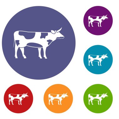 İsviçre inek Icons set