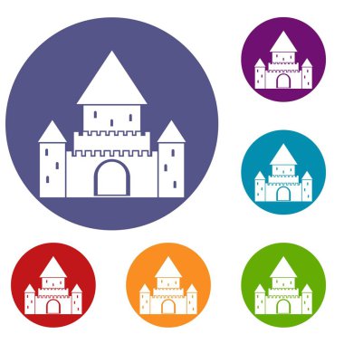 Chillon Castle, İsviçre Icons set