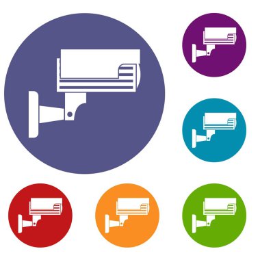 Gözetim kamera Icons set