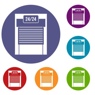 24 saat Icons set otopark