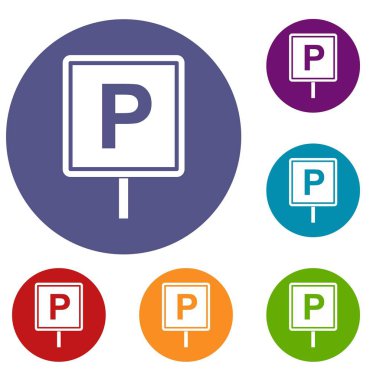 Park işareti Icons set