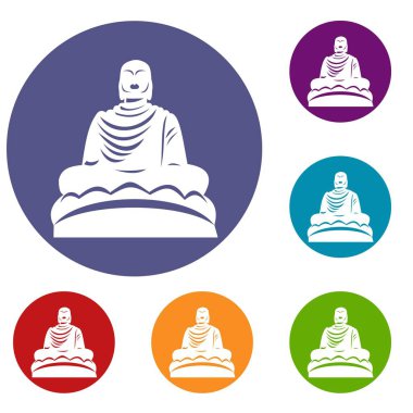 Buda heykeli Icons set