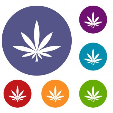 Esrar yaprak Icons set