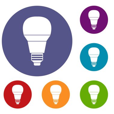Parlayan Led ampul Icons set