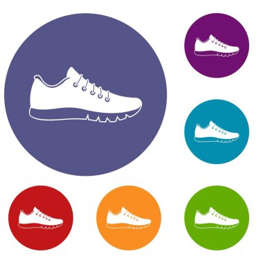 Spor ayakkabı Icons set