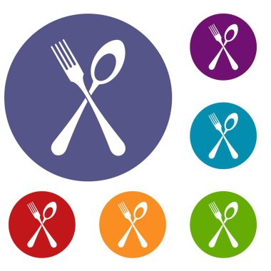 kaşık ve çatal Icons set