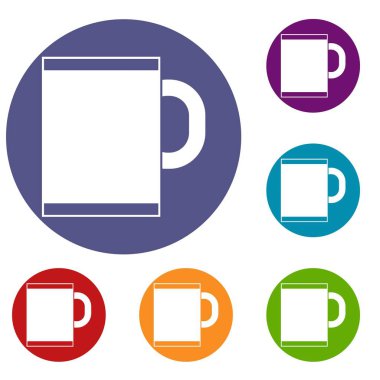 Çay kupa Icons set
