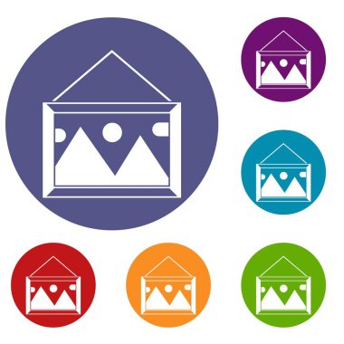Duvar Icons set bir çerçeve içinde resim