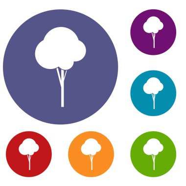 Kabarık ağaç Icons set