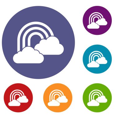 Gökkuşağı ve bulutlar Icons set