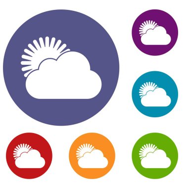 Güneş ve bulut Icons set