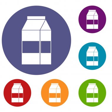 Kutu süt Icons set