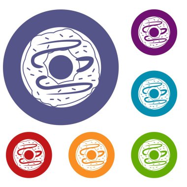 Çikolatalı çörek Icons set