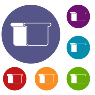 Beyaz ekmek Icons set