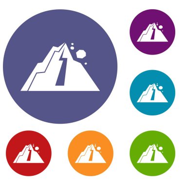 Kaya düşmesi Icons set