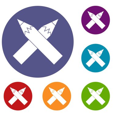 İki çapraz kalem simgesi ayarla