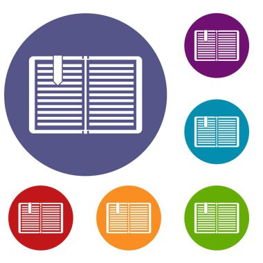 Bir yer imi simgeleri ile açık kitap