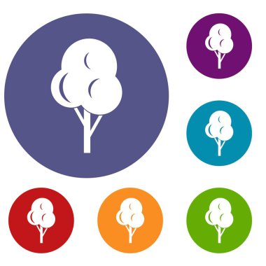 Sonbahar ağaç Icons set