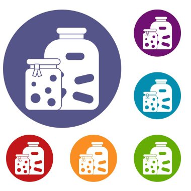 Kavanoz turşu sebze ve reçel Icons set