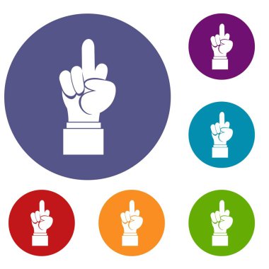 Orta parmak el işareti Icons set