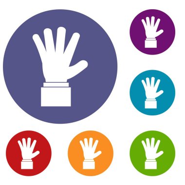 El gösteren beş parmak Icons set