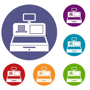 Yazar kasa nakit çekmece Icons set ile