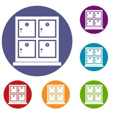 Hücre depolama süpermarket Icons için ayarla