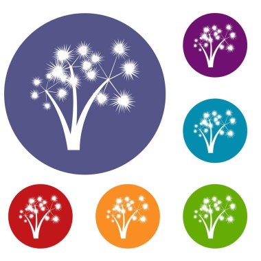 Üç dikenli palmiye ağaçları Icons set