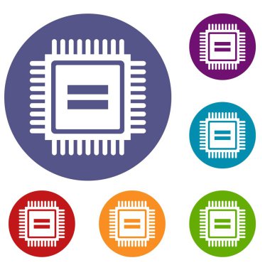 Elektronik devre kartı Icons set
