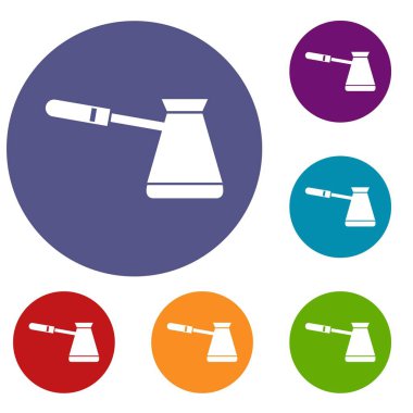 kahve cezve Icons set