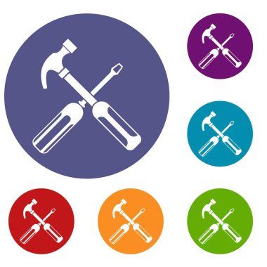 Çekiç ve tornavida Icons set
