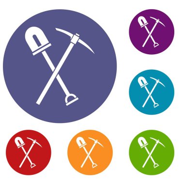 Kürek ve kazma Icons set
