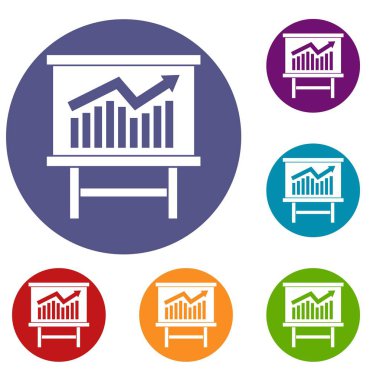 Büyüyen grafik sunum Icons set