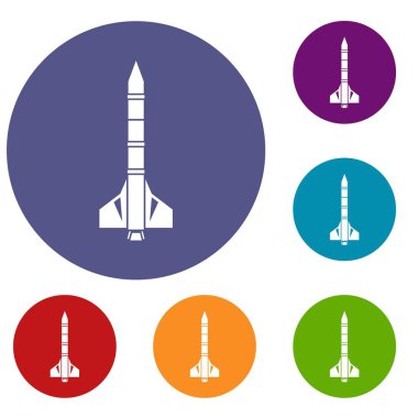 Atomik roket Icons set