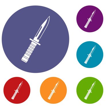 Askeri bıçak Icons set