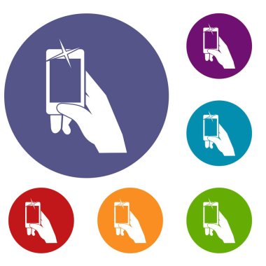 El cep telefonu Icons set üzerinde fotoğraf çekmek