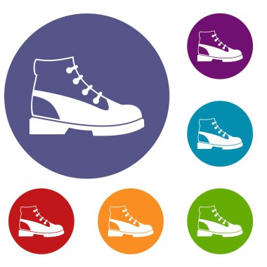Erkekler oxfords Icons set