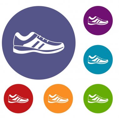 Erkek spor ayakkabı Icons set