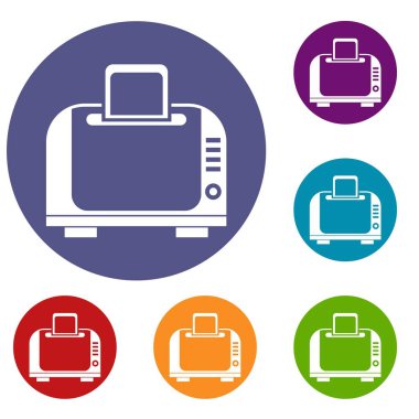 Ekmek kızartma makinesi Icons set