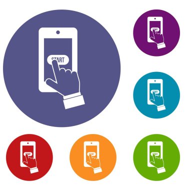 Akıllı telefon simgeleri sette oyun