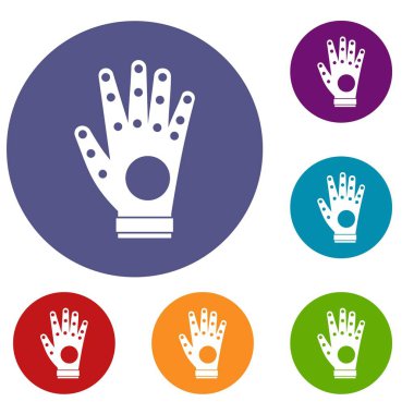 Elektronik eldiven Icons set