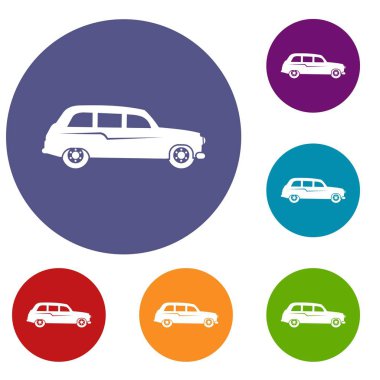 Retro araba Icons set