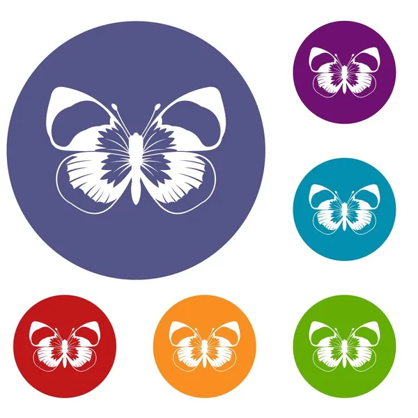 Conjunto de iconos de mariposa — Vector de stock