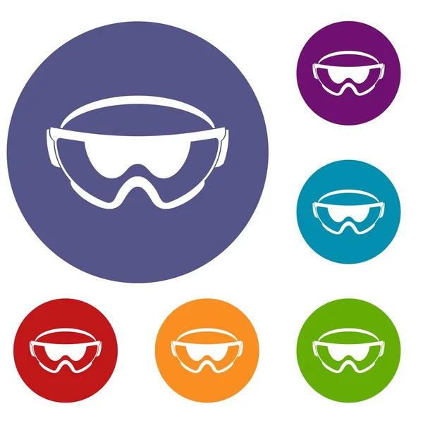 Ensemble d'icônes de lunettes de sécurité — Image vectorielle