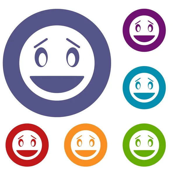 Confundido conjunto de emoticonos — Vector de stock